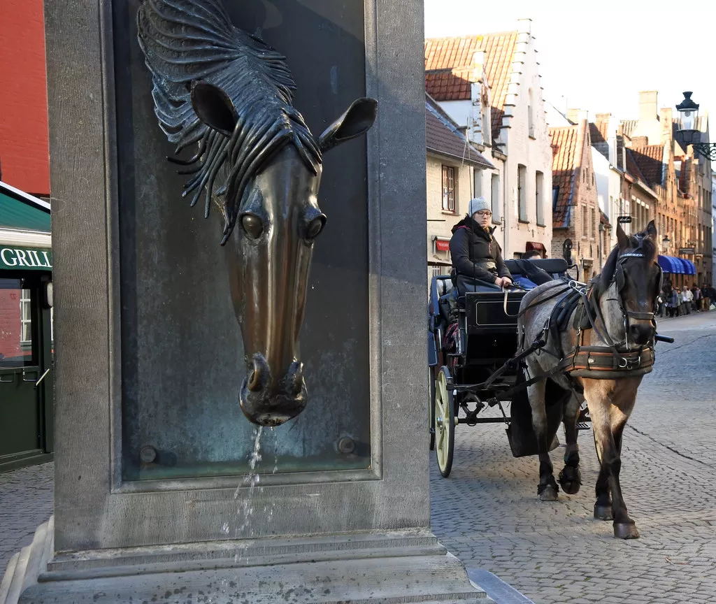 Horse Head Fountain in Belgium, Europe | Architecture - Rated 0.7