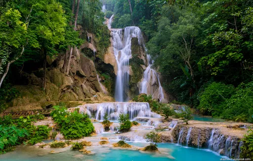Quang Si in Laos, East Asia | Waterfalls - Rated 4