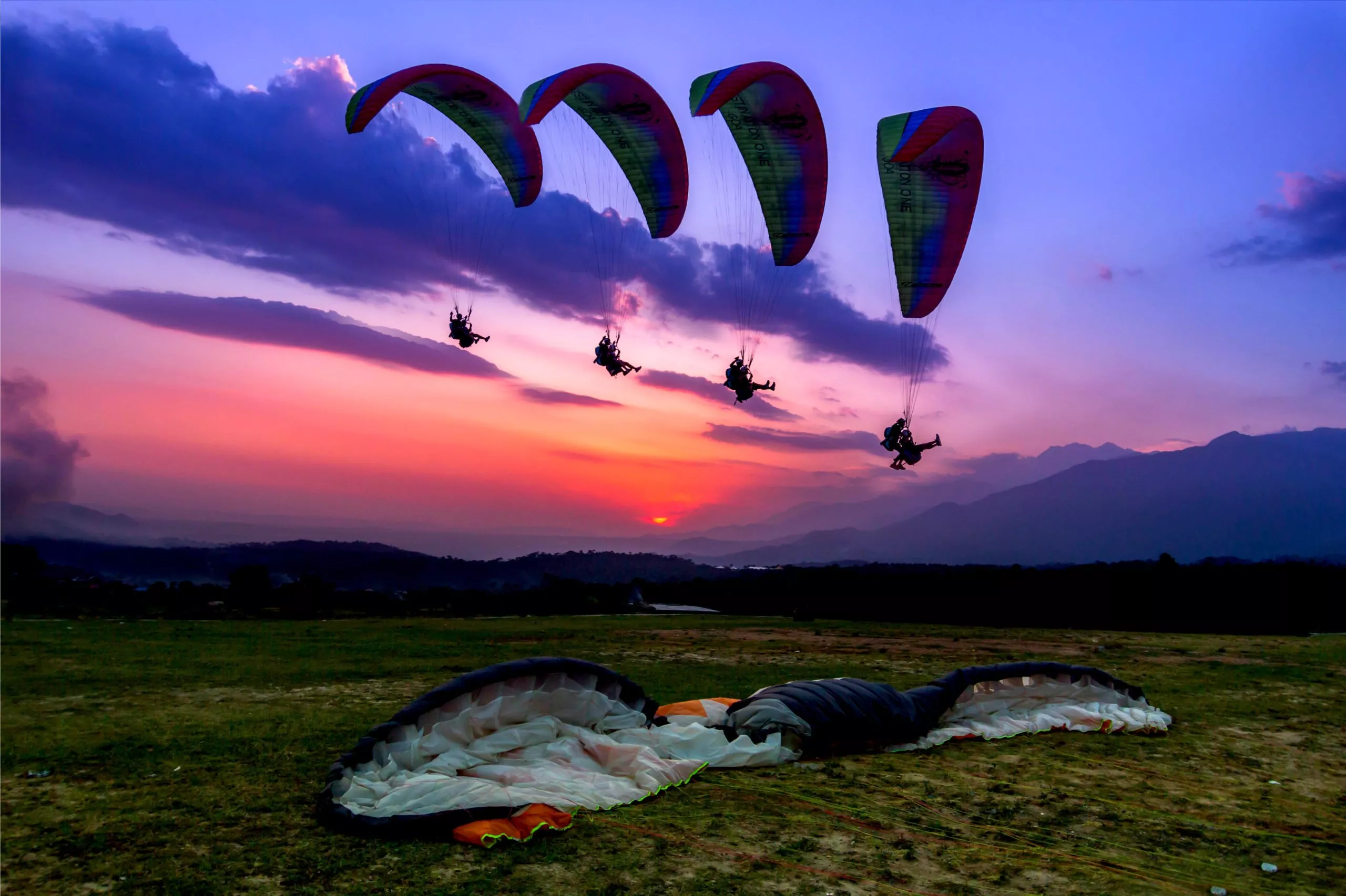 Sunrise Paragliding in Nepal, Central Asia | Paragliding - Rated 1.2