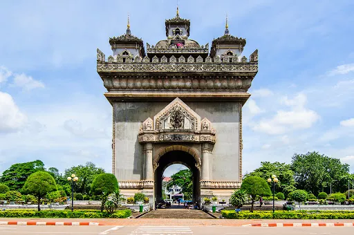 Triumphal arch of Patusay in Laos, East Asia | Architecture - Rated 3.6