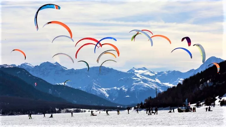 Reschensee in Italy, Europe | Snowkiting - Rated 6.7