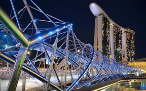 Helix Bridge in Singapore, Singapore city-state | Architecture - Rated 3.9